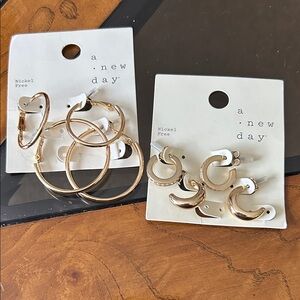 a new day Gold Hoop & Huggie Earring Set - Mixed Styles